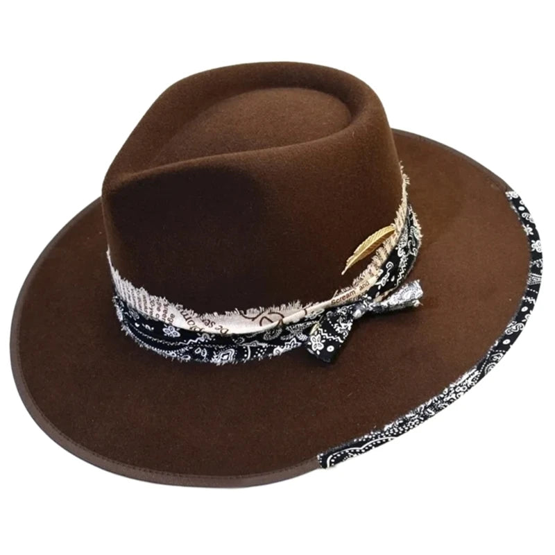 Fashion Fedoras Homburg Panama Hat Exotic Maillard for Women Men Photo Props Western for Men Women Unisex Wear Headwear