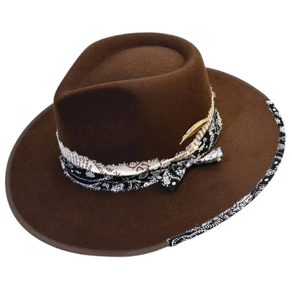 Fashion Fedoras Homburg Panama Hat Exotic Maillard for Women Men Photo Props Western for Men Women Unisex Wear Headwear