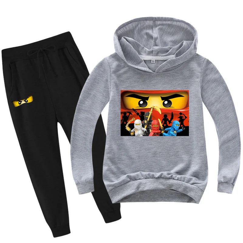 2-13 years Spring Autumn Children Clothing Sets  Kids Clothes Baby Boys Hoodies Pants 2 Pcs Set Tracksuit Anime Outwear Coat