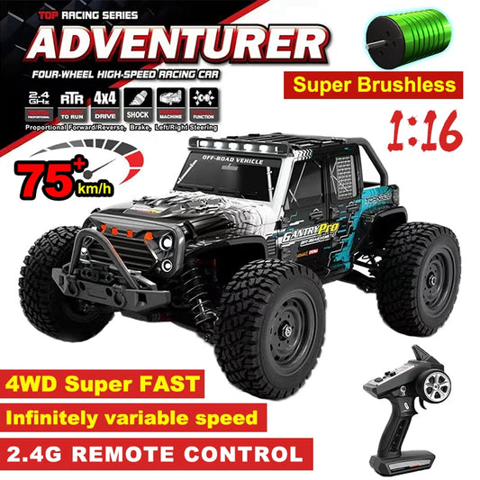 1:16 4WD RC High-speed Car Brushless 70km/h Competition Off-road Climbing Car 2.4G Remote Control Toy Car VS WLtoys 144001 Toys