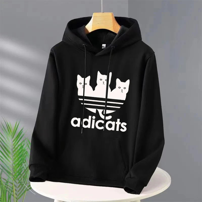 Women's Luxury Fashion Hoodies Long Sleeve Pullover Sweatshirt Unisex Adicats Print Hoodies Casual Streetwear For Men's Clothing