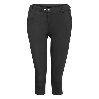 Women's Slim Fit Casual Solid Color Button Pocket Capris For Women