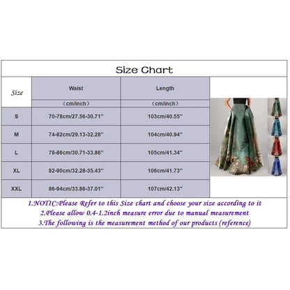 High Waist Pocket Skirts For Women Fashion Bohemian Floral Print Maxi Skirt Party Beach Long Skirt Elegant Vintage Clothing