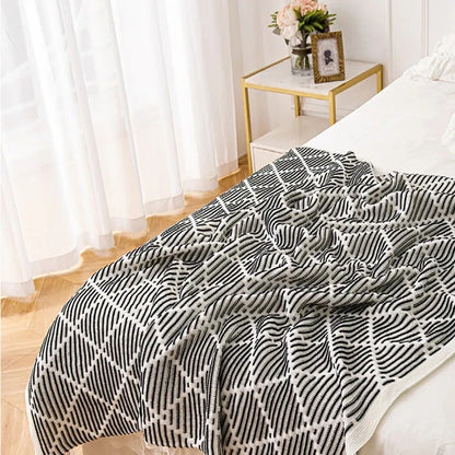 Bedspread Throw Blanket Knit Sofa Blankets Throws For Couch Personality Blanket Summer Luxury Decorative Plaid Bed Blanket deken