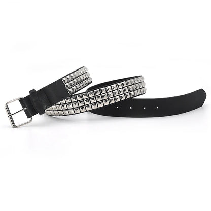 High Quality Rivet Belt Men&Women's Studded Fashion Versatile Belts Punk Rock With Pin Buckle Drop Decoration Black Hot Sale