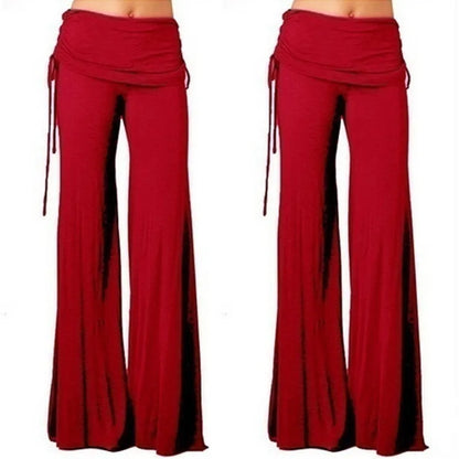 EtherealBe women's medieval cosplay pants in red with a wide leg design and adjustable tie waist
