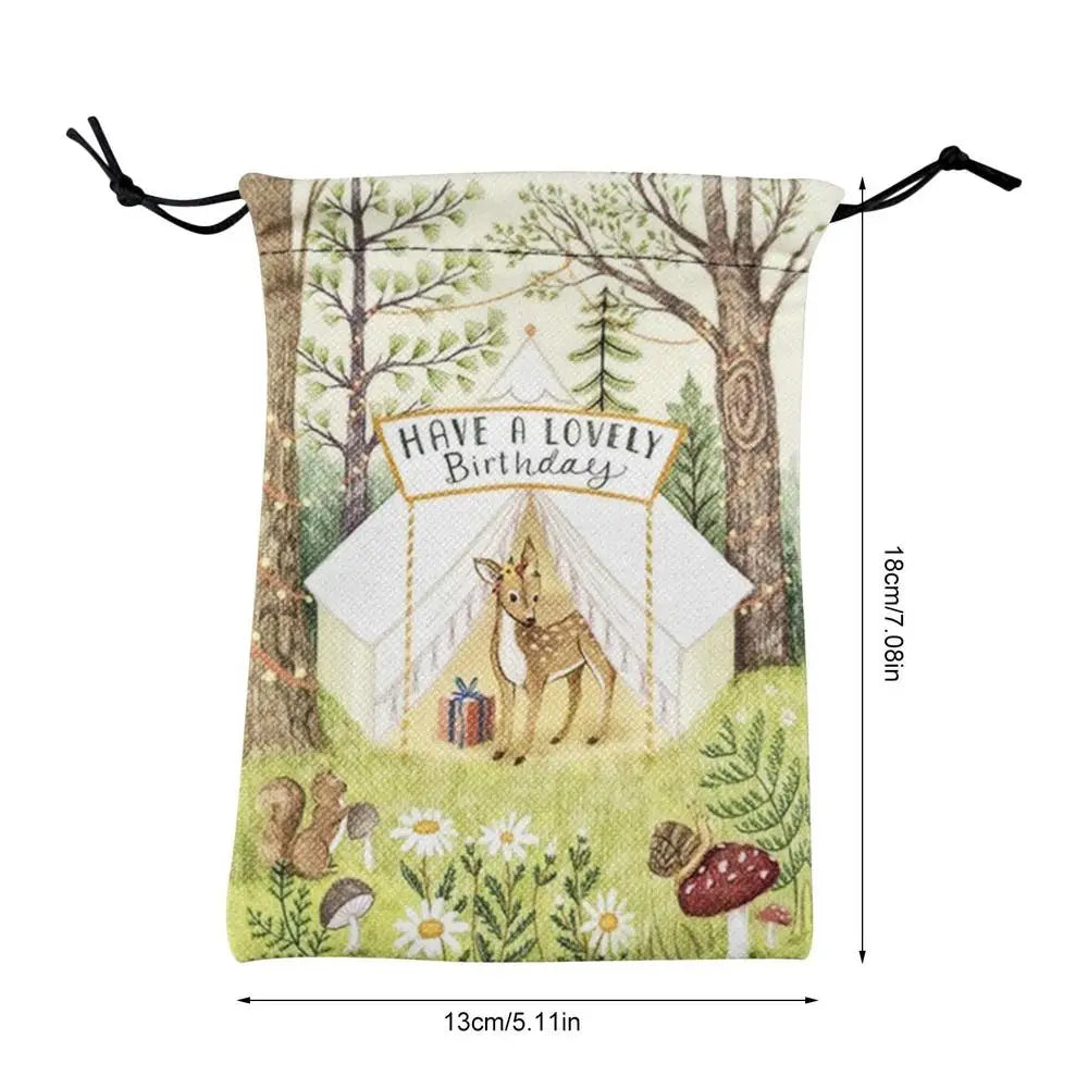 Printed Velvet Tarot Carods Storage Bag Oracle Card Witch Divination Accessories Board Games Mini Drawstring Package