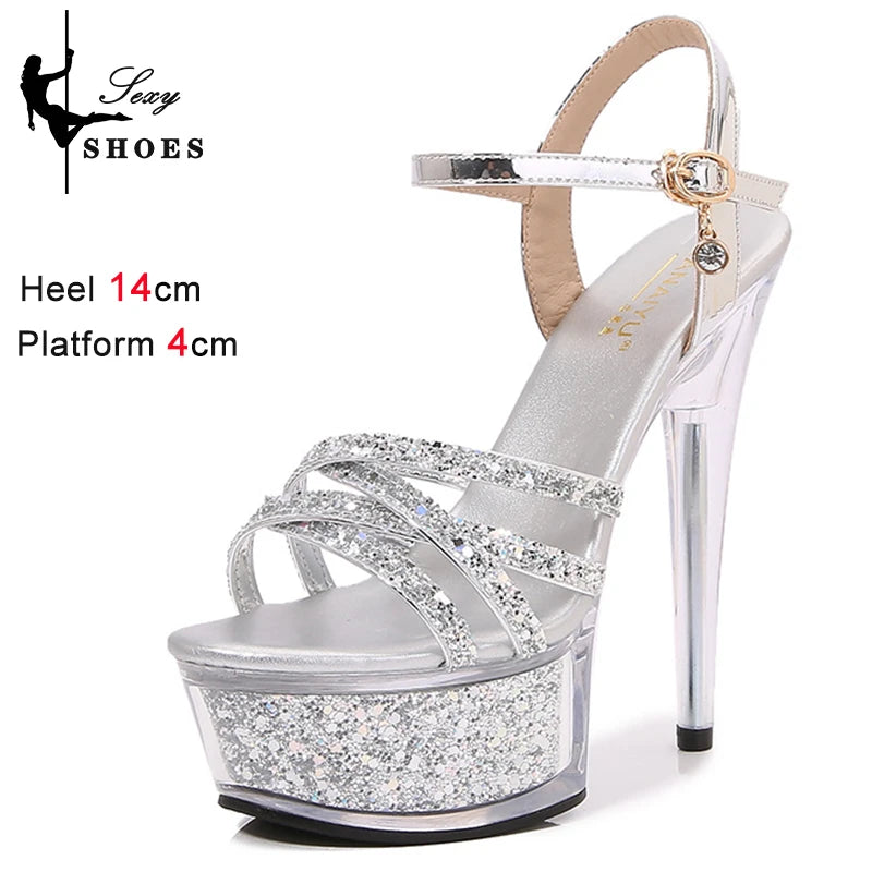 EtherealBe Narrow Band Buckle Strapped High Heel Stilettos