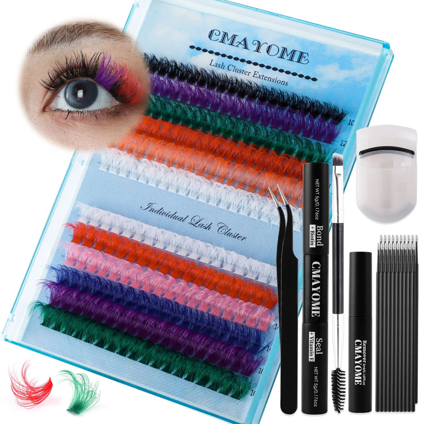 DIY Lash clusters set Colour Manga Eyelashes Extensions False eyelash bundle natural Fluffy Lashes Halloween cosplay makeups
