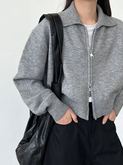 [EAM] Orange Big Size Casual Knitting Cardigan Sweater Lapel Long Sleeve Women New Fashion Tide Spring Autumn 2026 1DJ3315