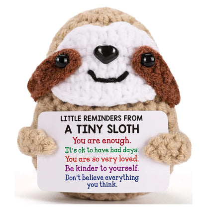 Funny Handwoven Positive Energy Coffee Cup Support Emotional Home Room Decoration Plush Knitting Doll Birthday Christmas Gift