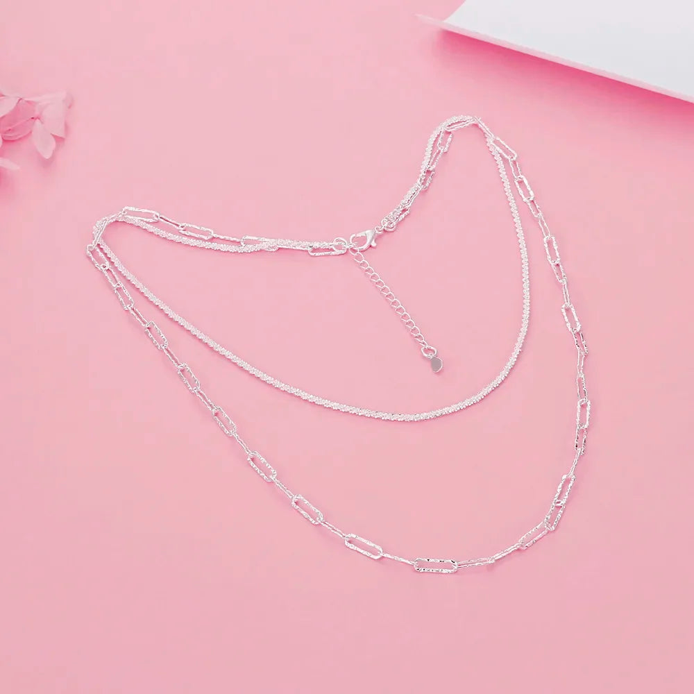 925 Sterling Silver Romantic Bracelet Necklaces For Women Fashion Designer Party Wedding Accessories Jewelry Sets Christmas Gift