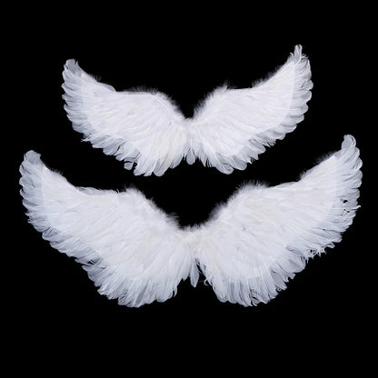 White Angel Feather Wings Cosplay with Elastic Straps