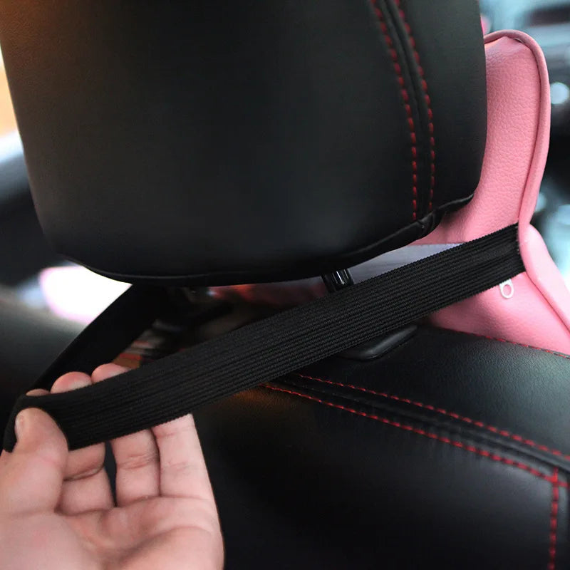 Car Neck Pillows Both Side Pu Leather 1pcs Pack Headrest For Head Pain Relief Filled Fiber Universal Car Headrest Pillow