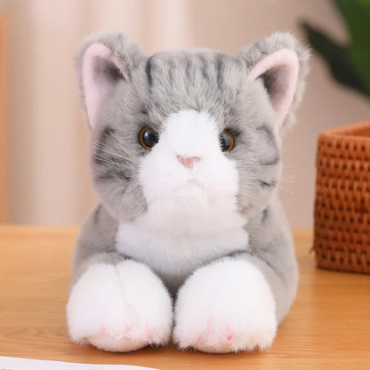 Simulation Cat Pillow Plush Toys Realistic Animal Puppet Cat Pomeranian Pet Doll Girl Home Decor Holiday Christmas Gift For Kids