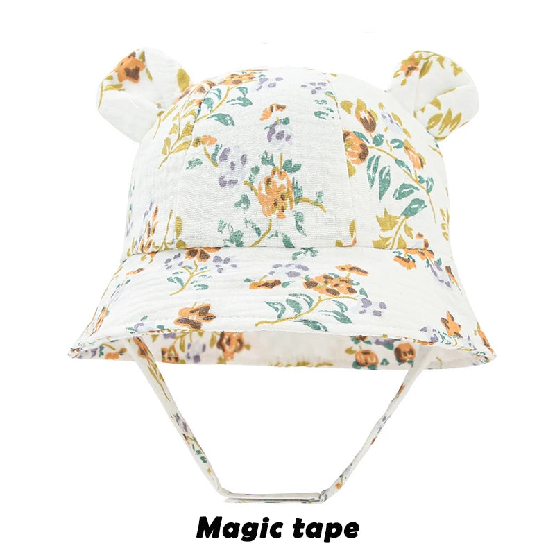 Spring Autumn Solid Color Soft Baby Bucket Hat Cotton Fisherman Hats Kids Summer Toddler Boy Girls Panama Sun Cap Children 0-12M
