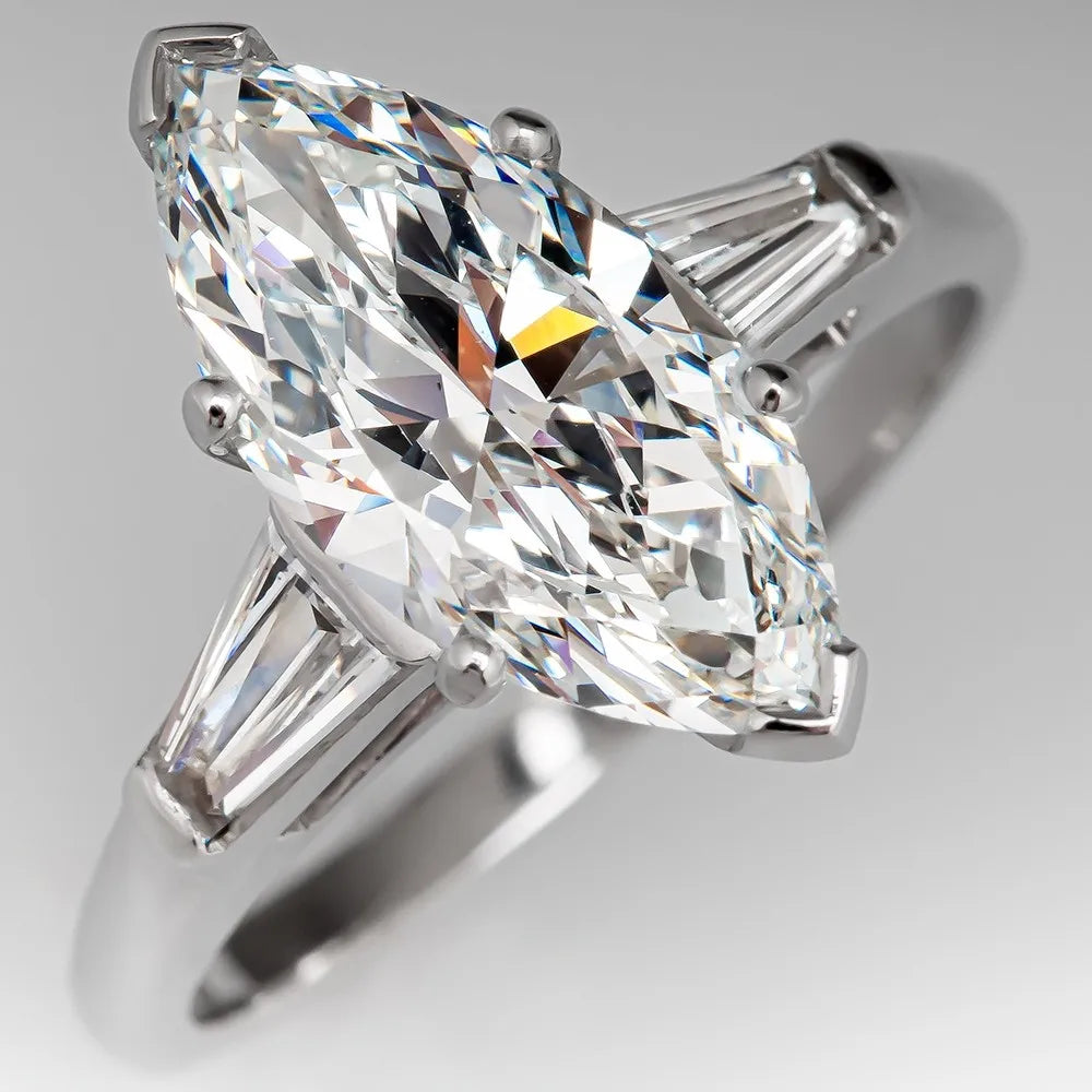 Original 100% 925 Sterling Silver Wedding Engagement Cocktail Women Luxury Drop Cuts Simulated Diamond Rings Fine Jewelry Gift