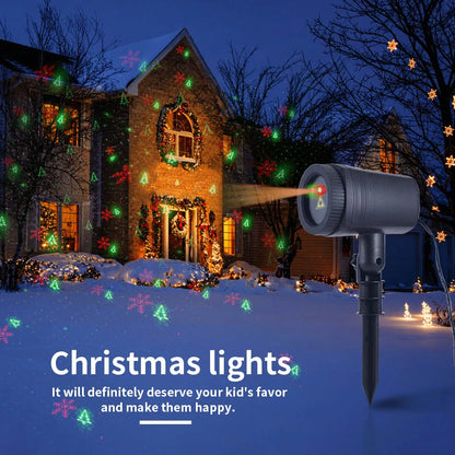 Christmas Outdoor Light Projector with Timer Function Remote Control Spotlight New Year Decoration US Plug