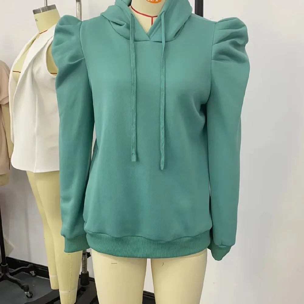 Autumn Winter Hoodies Sweatshirts Women Solid Color Long Sleeve   Casual Comfortable Pullovers Tops