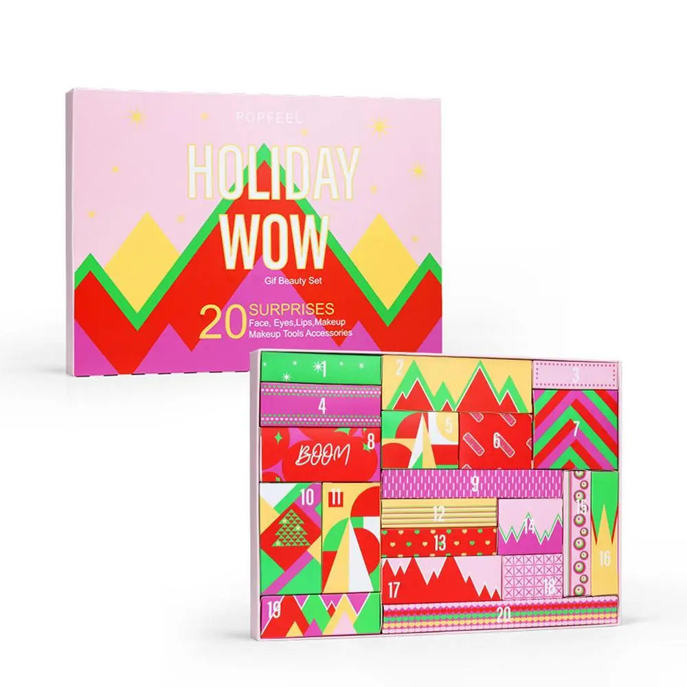 Christmas Advent Calendar  Makeup Tools Countdown Calendar Gift Boxes Lipstick Eye Shadow Cosmetics Set Party Favors for Girls