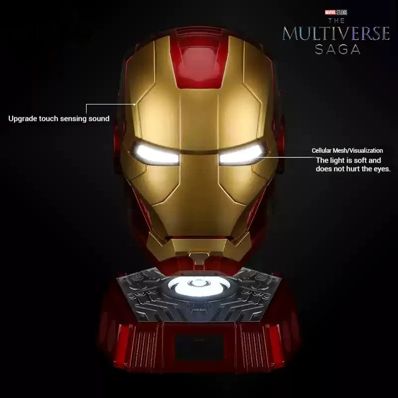 Iron Man 1/1 Cosplay Helmet Mk5 Electric Voice Control Helmet Led Eyes Metal Mask Model Toys Children Adults Christmas Gift