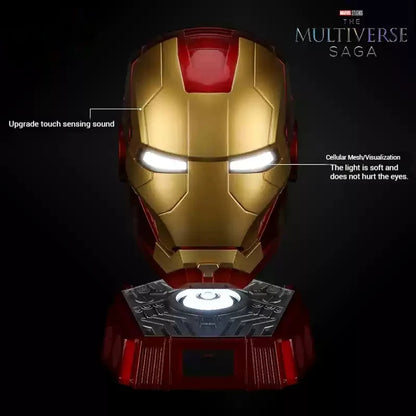 Iron Man 1/1 Cosplay Helmet Mk5 Electric Voice Control Helmet Led Eyes Metal Mask Model Toys Children Adults Christmas Gift