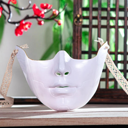 EtherealBe masquerade half face mask in white for elegant costume parties and events