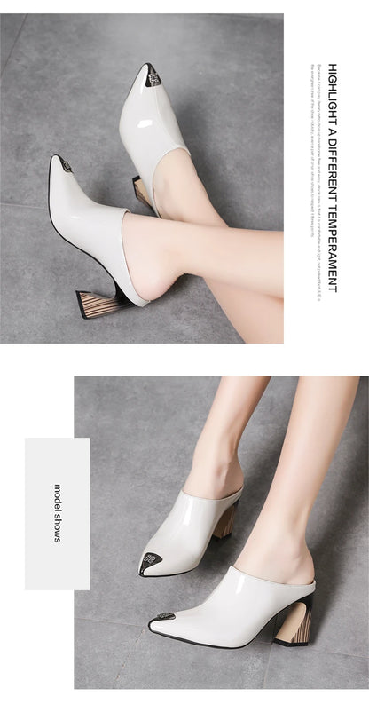 Sandalias Summer 2022 New Women Slipper High Heel Sandal Shoes Ladies High Quality PU Leather Slides Pumps Women