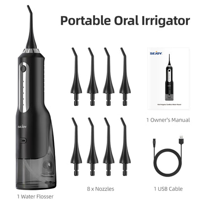 SEJOY Water Flosser for Teeth Irrigator Teeth Whitening Tool Portable Water Pick Personal Care Appliances Dental Teeth Cleaner