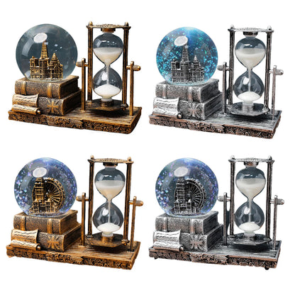 Christmas Snow Globe with Music Box Table Art Home Room Decoration Suitable for Office Wine Cooler Decor