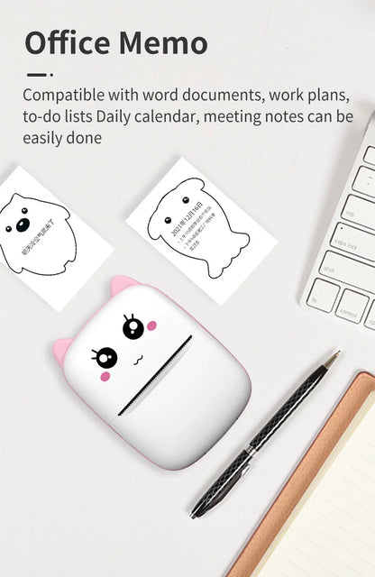 ZWN Portable Bluetooth Mini Printer Mobile Phone Photo Title Note Print Pocket Student Error Label Printer for Children's Gifts