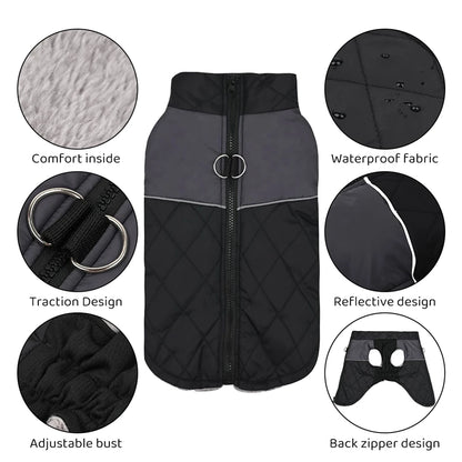 Warm Winter Pet Dog Clothes Waterproof Vest Coat For Puppy Small Medium Large Dog Pet Snow Skiing Outfits Costumes Clothes