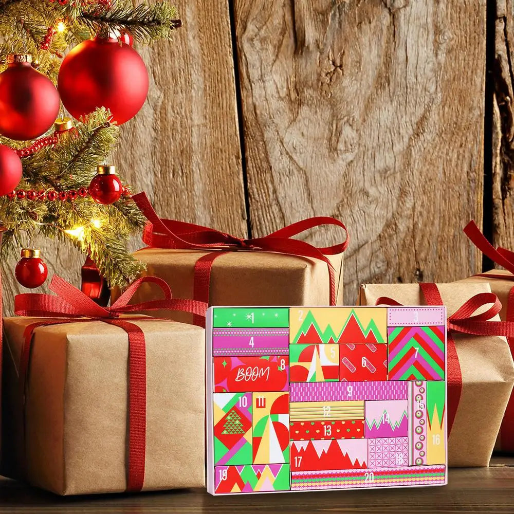 Christmas Advent Calendar  Makeup Tools Countdown Calendar Gift Boxes Lipstick Eye Shadow Cosmetics Set Party Favors for Girls