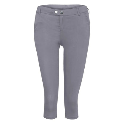 Women's Slim Fit Casual Solid Color Button Pocket Capris For Women