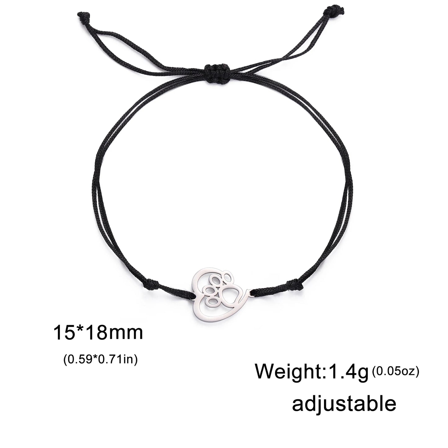 Skyrim Cute Heart shaped Cat Claw Women's Bracelet Stainless Steel Cute Pet Animal Figaro Chain Bracelet Gift Jewelry New