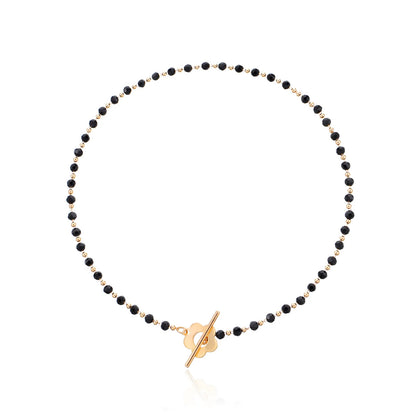 2022  Luxury OT Flower Buckle Crystal Glass Bead Chain Choker Necklace for Women Charm Fashion Jewelry  Gift