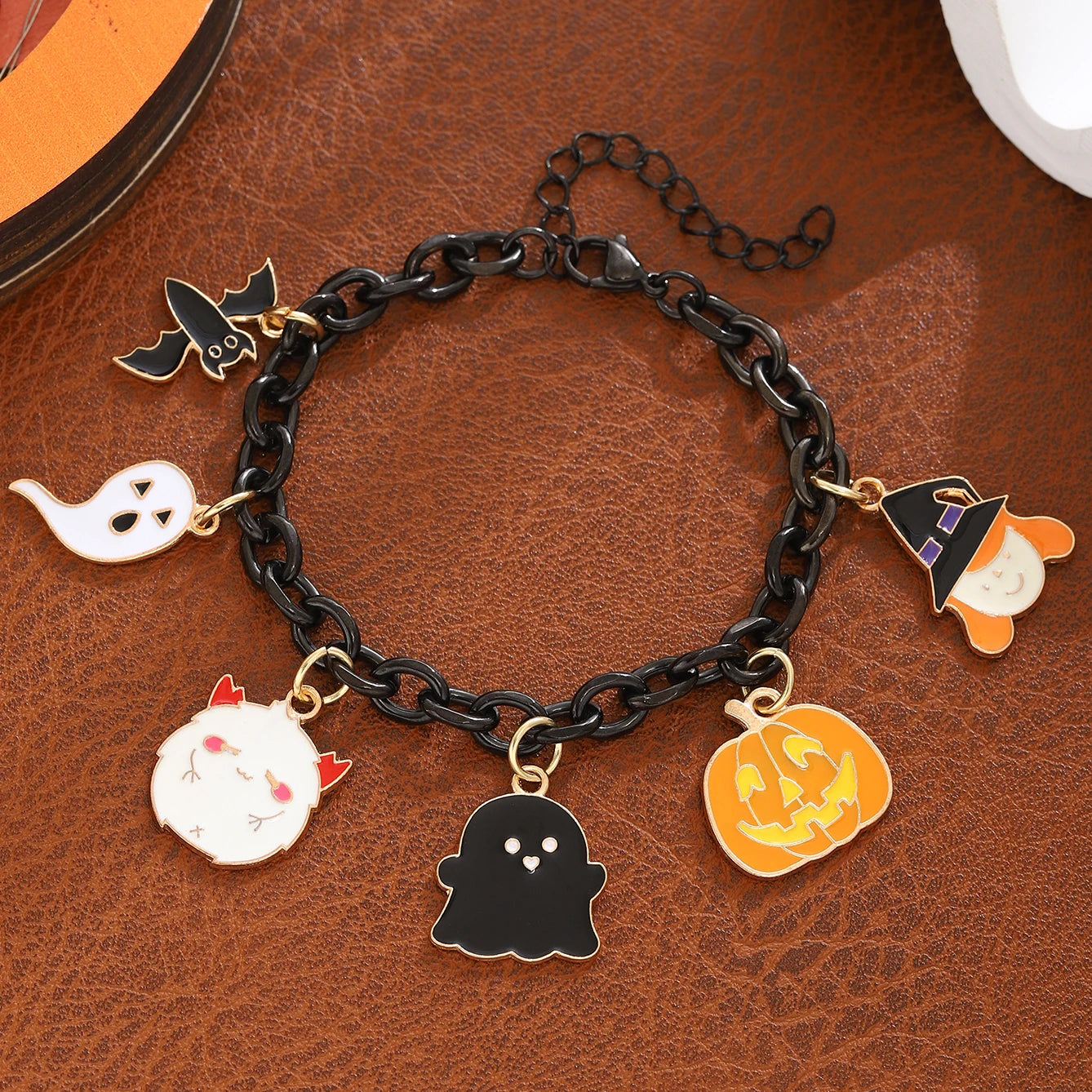EtherealBe Halloween charm bracelet for women with spooky charms like ghosts and pumpkins