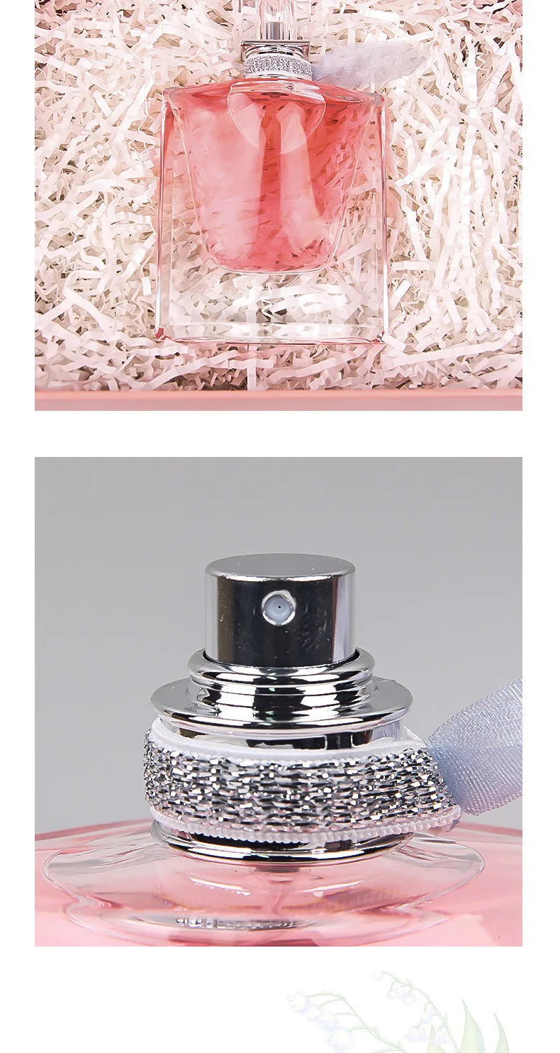 High-Quality Ribbon Women's Perfume Floral Scent Intense Fragrance 50ml Premium Brand Perfume 75ml, Red Elegant Packaging femme
