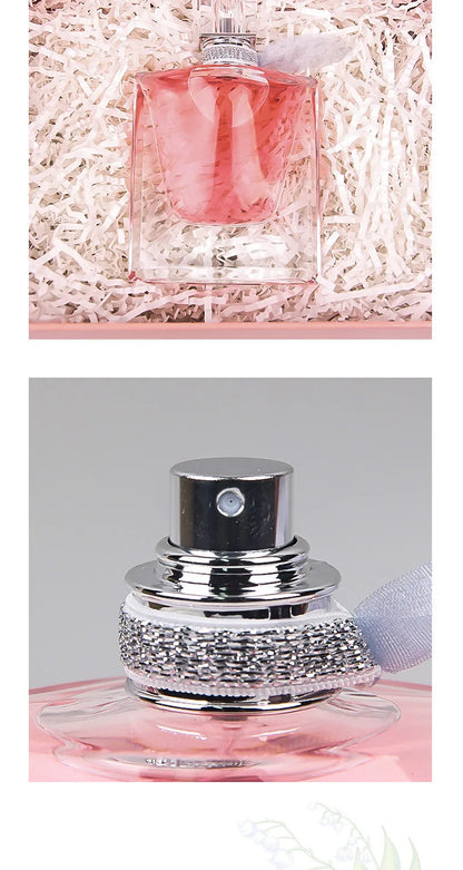 High-Quality Ribbon Women's Perfume Floral Scent Intense Fragrance 50ml Premium Brand Perfume 75ml, Red Elegant Packaging femme