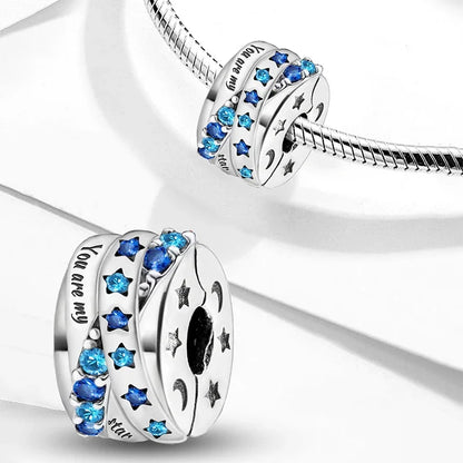 925 Sterling Silver Jellyfish Seahorse Blue Ocean Series Charms Beads Fit Diy Bracelet Making Gift of Fine Jewelry for Womens