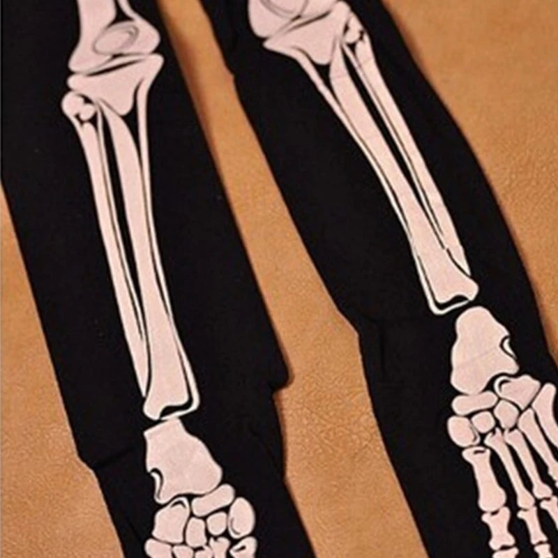 EtherealBe women's skeleton tights for Halloween with realistic bone print design