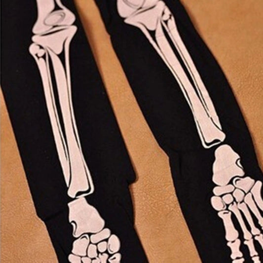 EtherealBe women's skeleton tights for Halloween featuring a stylish bone print design