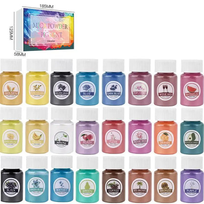6/24/30Pcs-Set Epoxy Resin Dye Mica Powder Powdered Pigments Set Resin Mica Pearlescent Resin Pearl Box-Packed Micas Colorants