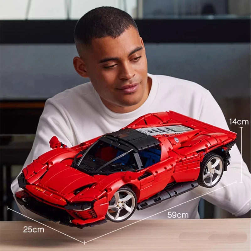 3778PCS Technical Daytona SP3 Supercar Model Building Blocks Sport Car Toys for Kids Boyfriend Birthday Gifts Compatible 42143