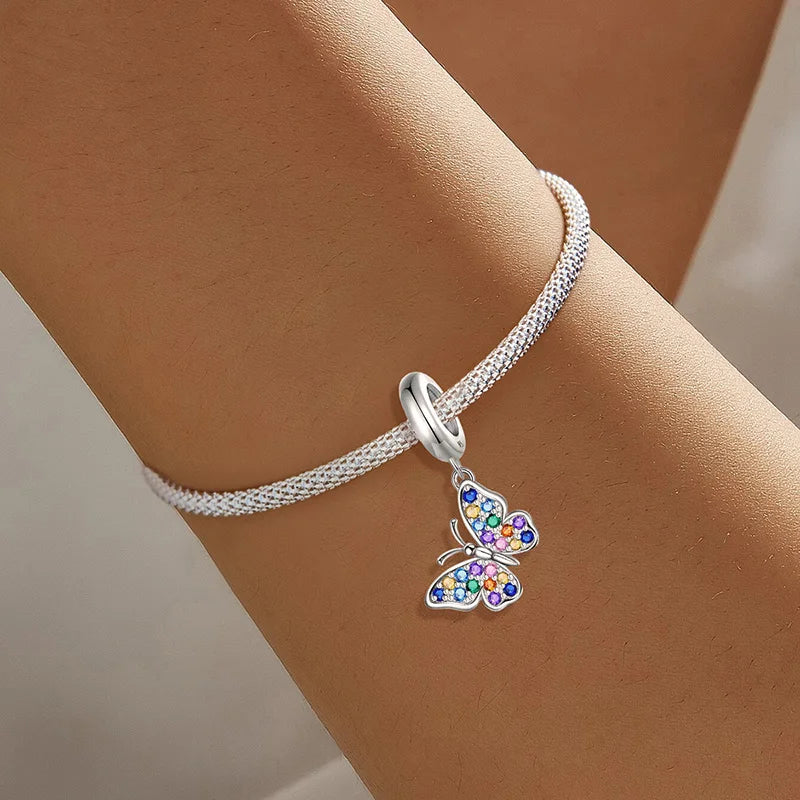 Original 925 Sterling Silver Charms Beads Glowing Luminous Bee Firefly Butterfly Pendant for Bracelet Bangle Charm DIY Jewelry