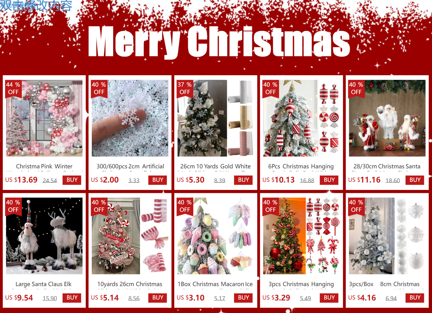 Christmas Decoration Red Christmas Candy Canes Christmas Tree Hanging Pendants Xmas New Year Home Decorations Kids Toys Navidad