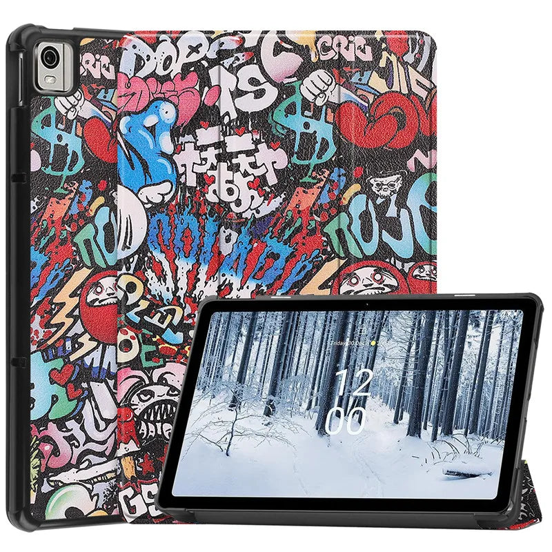 For Nokia T21 T20 T10 tablet protective case tablet computer case is three fold and the cover is anti-falling case pc