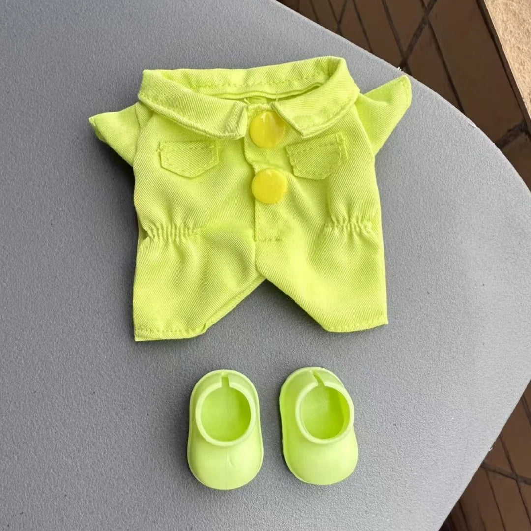 Clothes For Labubu 17cm Outfit Accessories for The Monster Korea Kpop Labubu Idol V1 V2 V3 Commando Jacket Clothing Pendant Mp5