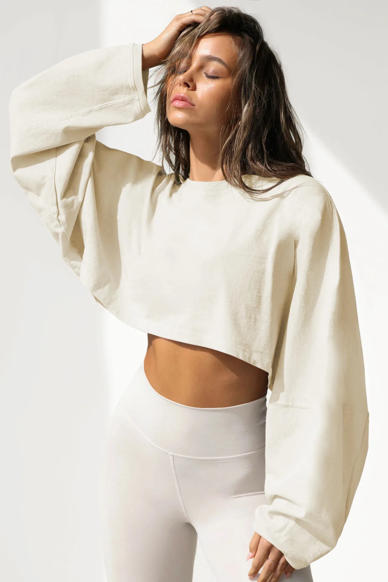 Autumn Winter Women's No Hat Hoodies Fashion O-neck Loose Long Sleeve Pullove Casual Workout Jogger Female Sexy Crop Sweatshirt