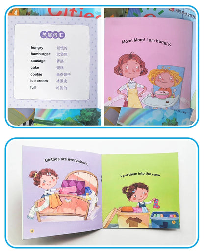Kids 60 Pocket Books Set English Words Learning Book Enlightenment of Early Childhood Teaching Aids Bedtime Reading Montessori